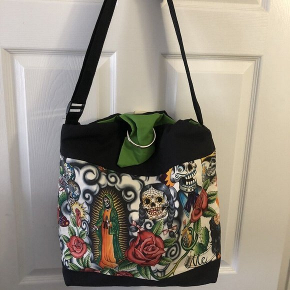 XcessRize Designs Large Satchel Weekender Tote Bag Contigo Aztec Skull Design - Picture 1 of 4